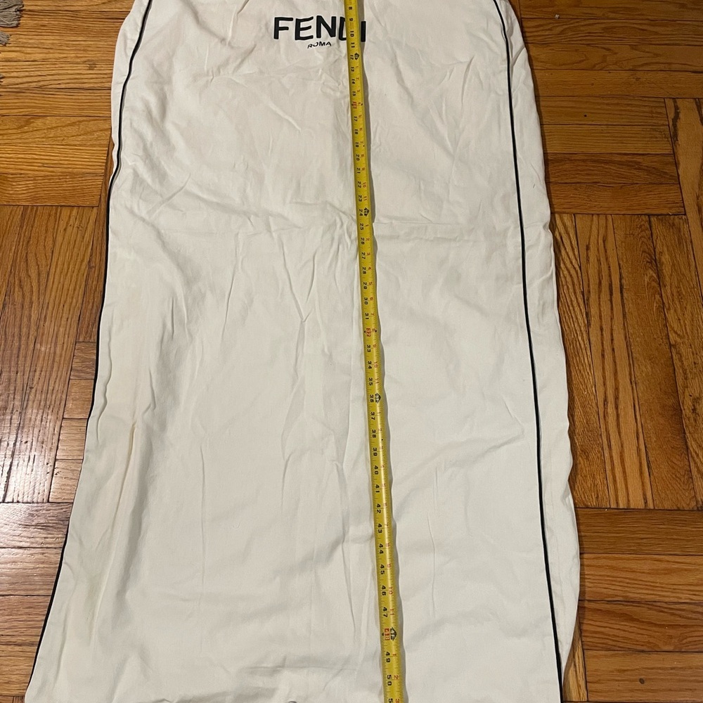 Fendi Cream Garment Cover with Black Trim